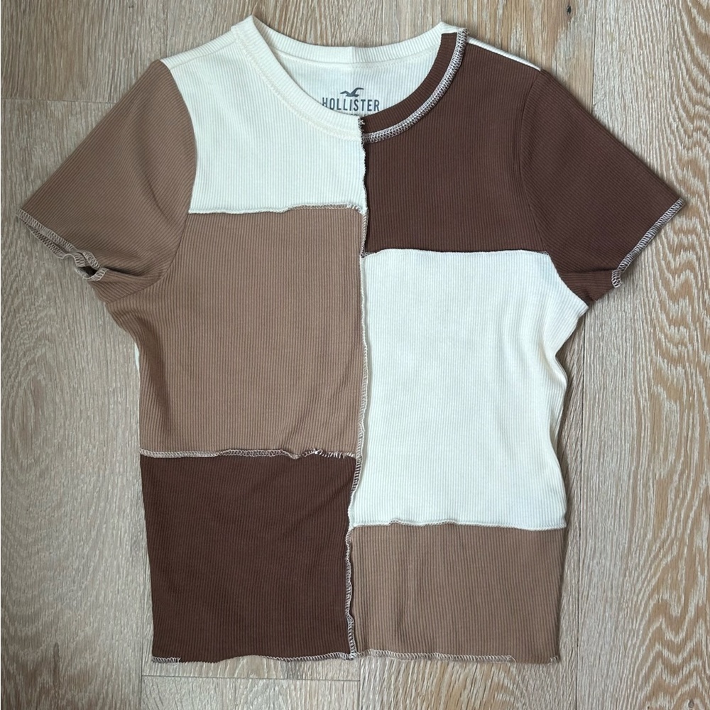 Hollister Colorblock Brown Baby Tee
